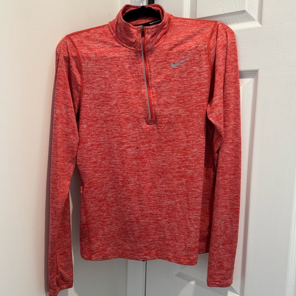 Orange/Red Nike Quarter-Zip long sleeve Pullover